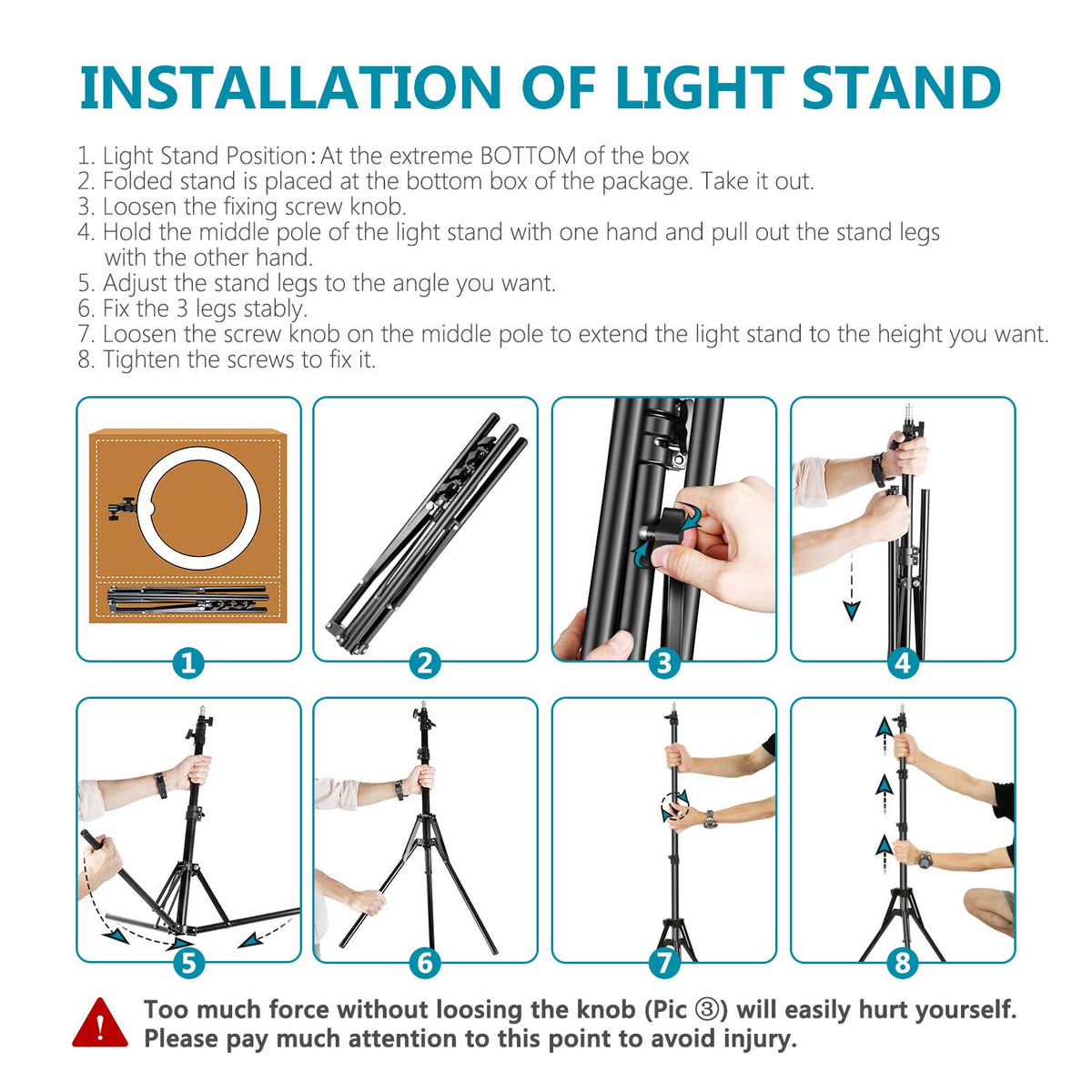 Aro de Luz LED Regulable Iluminación Kit 48cm Exterior 52W 5500K
