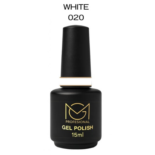 Gel Polish WHITE 020 MG Profesional – esmalte semipermanente 15 ml