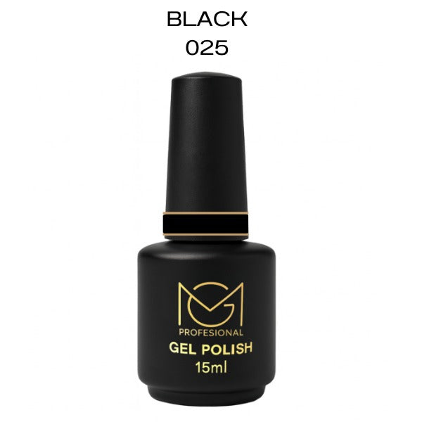 Gel Polish BLACK 025 MG Profesional – esmalte semipermanente 15 ml