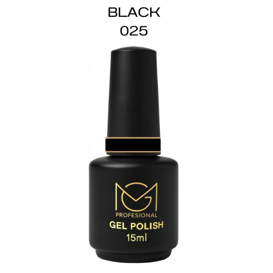 Gel Polish BLACK 025 MG Profesional – esmalte semipermanente 15 ml